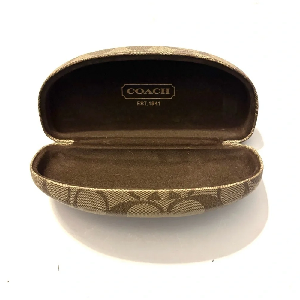COACH Eyeglasses Hard Case Brown Signature Monogram